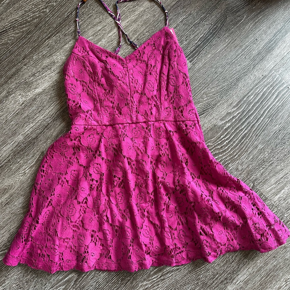Pink Lace Strappy Sundress, S, NWT